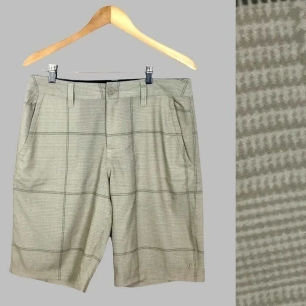 Vintage Hang‎ Ten golf shorts men’s 32 houndstooth tan Glen plaid preppy poet